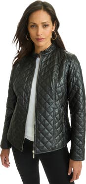 Jessica London Leather Quilted Jacket