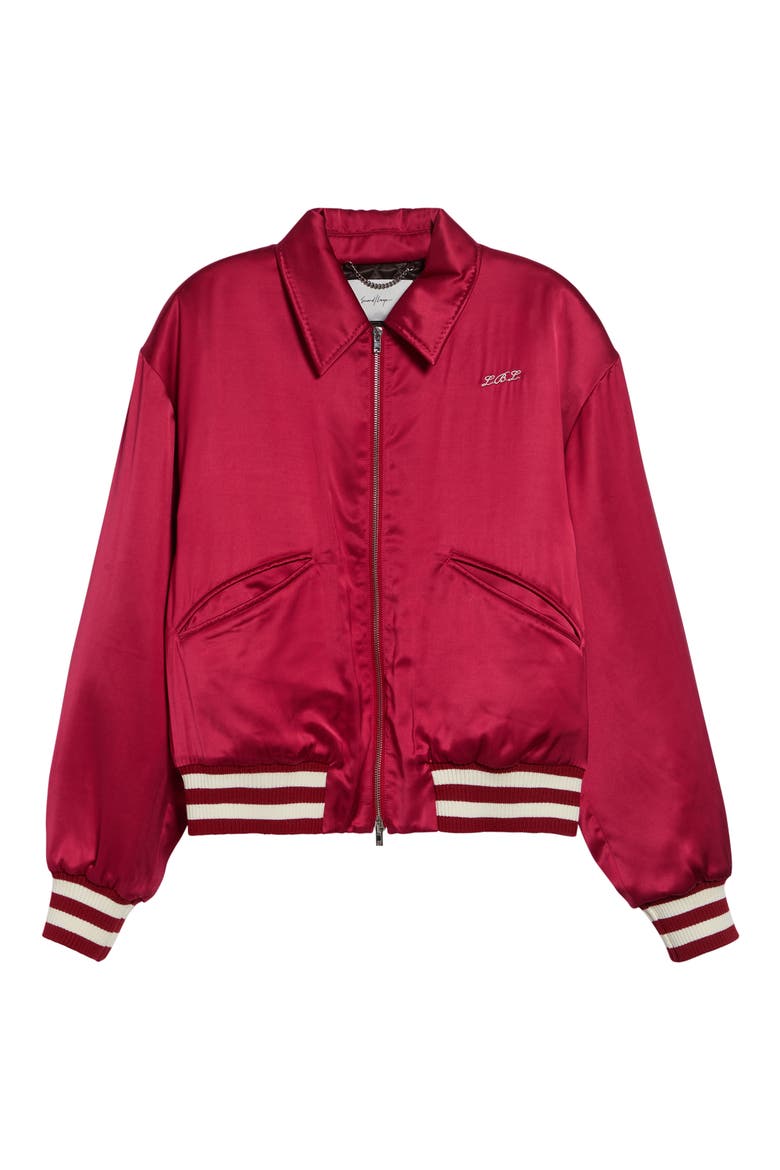 Aces Satin Club Jacket, Alternate, color, RED