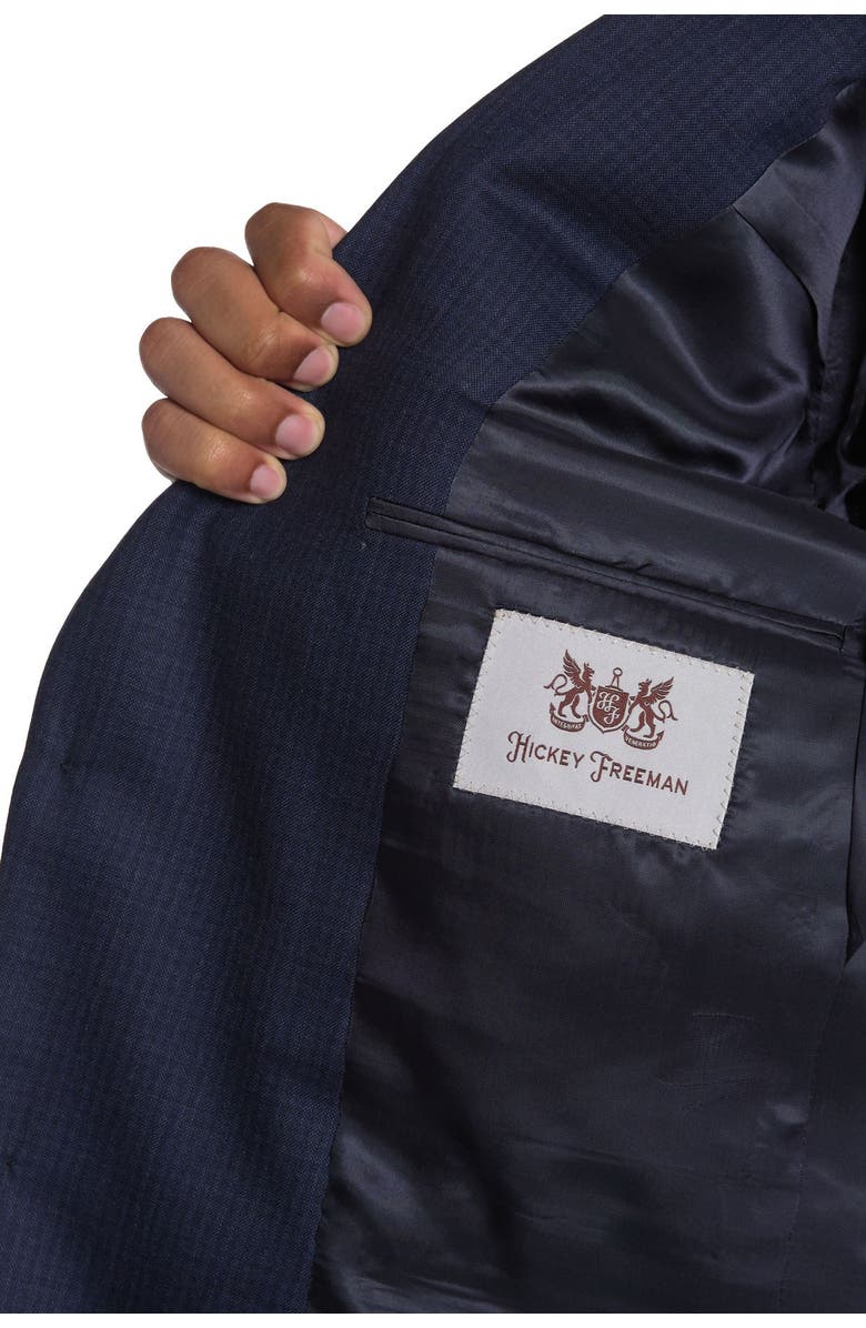 Hickey Freeman Blue Check Two Button Notch Lapel Regular Fit Suit, Alternate, color, 