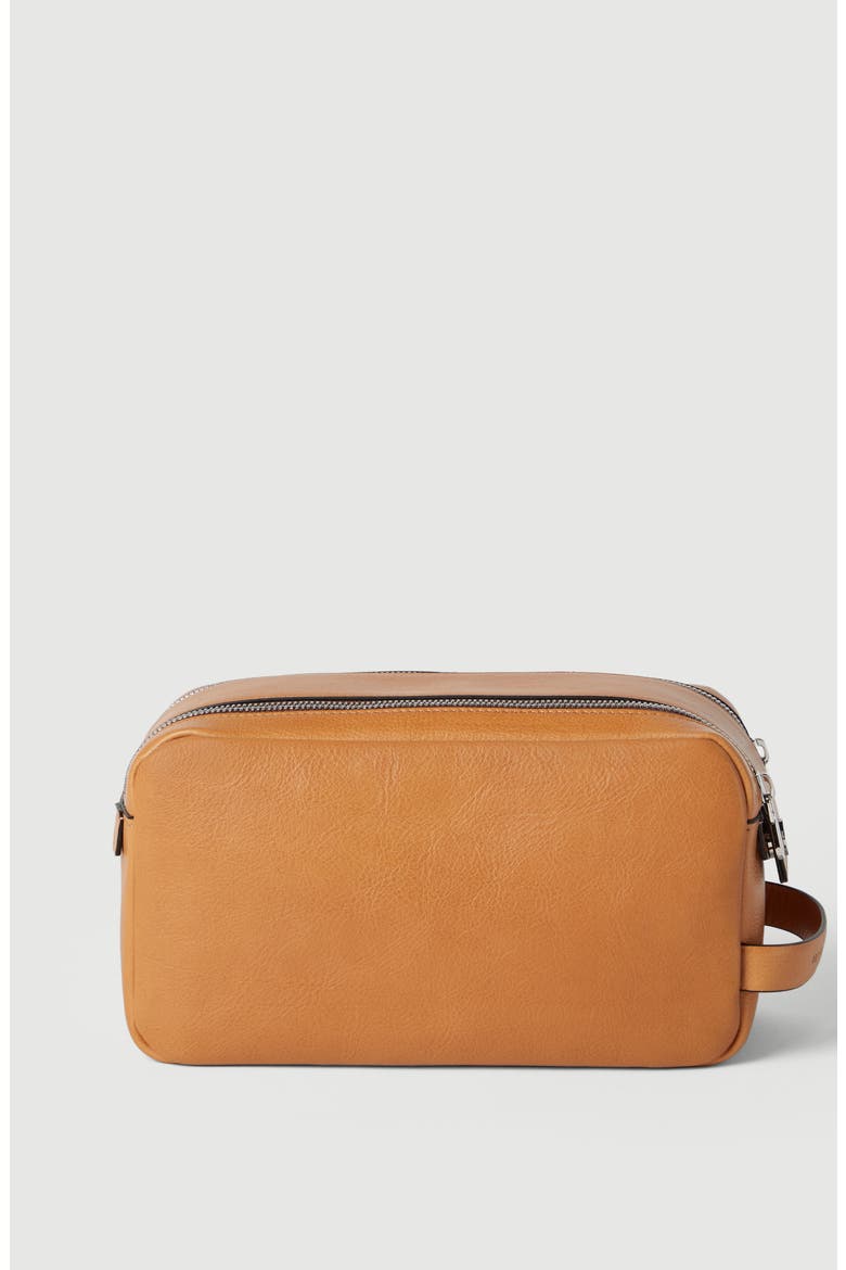 Cowhide leather beauty case, Alternate, color, Natural