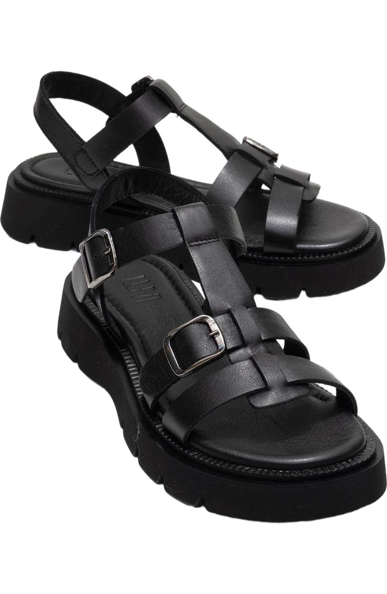 Forever & Always Shoes Melvin Leather Sandal, Alternate, color, Black Leather