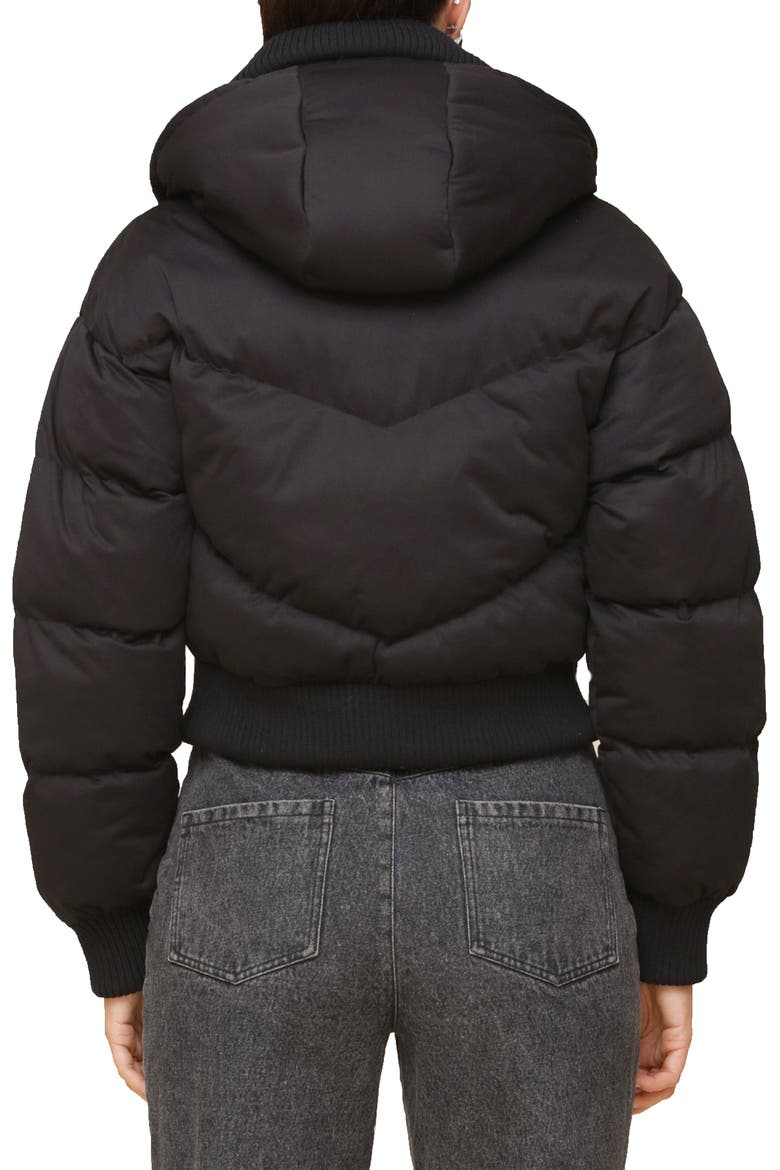Thermalpuff™ Crop Puffer Jacket with Rib Bib, Alternate, color, BLACK