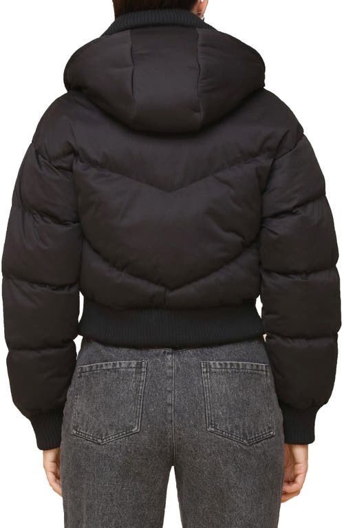 Avec Les Filles Thermalpuff™ Crop Puffer Jacket With Rib Bib In Black