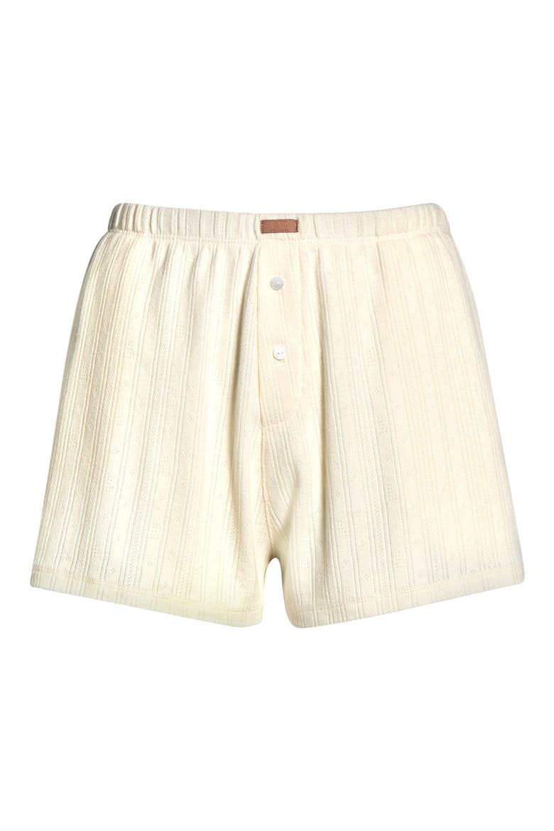 Pointelle High Waist Pajama Shorts, Alternate, color, TRANQUIL WHITE