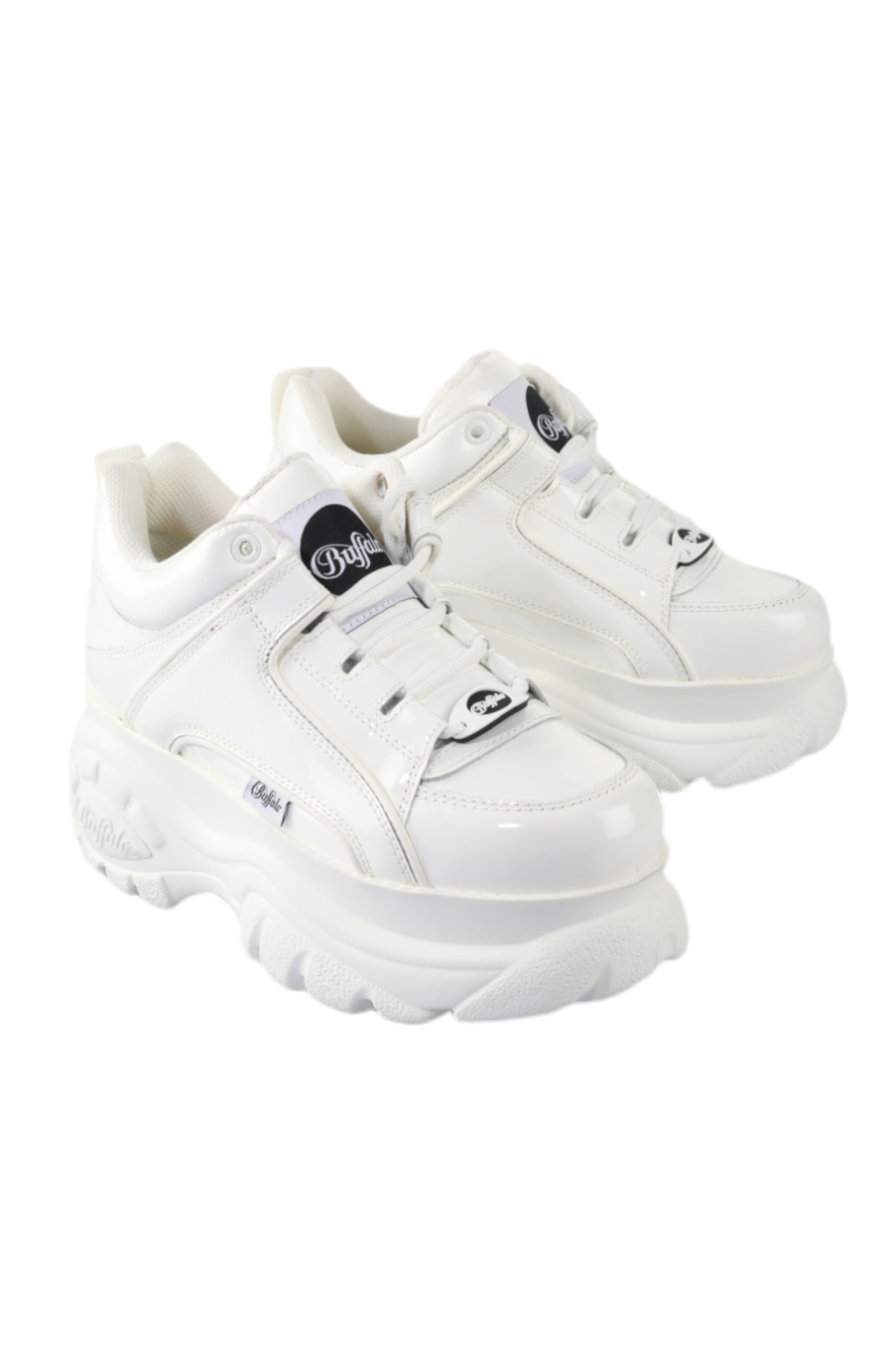 Buffalo Boots Classic Low Patent Leather Sneaker, Alternate, color, White