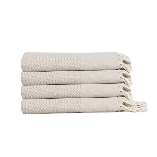 Olive And Linen Olive & Linen Whisper Weight Turkish Hand / Kitchen Towel Bundle In Sand