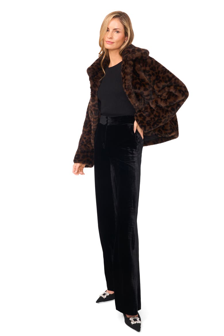 Crop Faux Fur Coat, Alternate, color, RICH BLACK