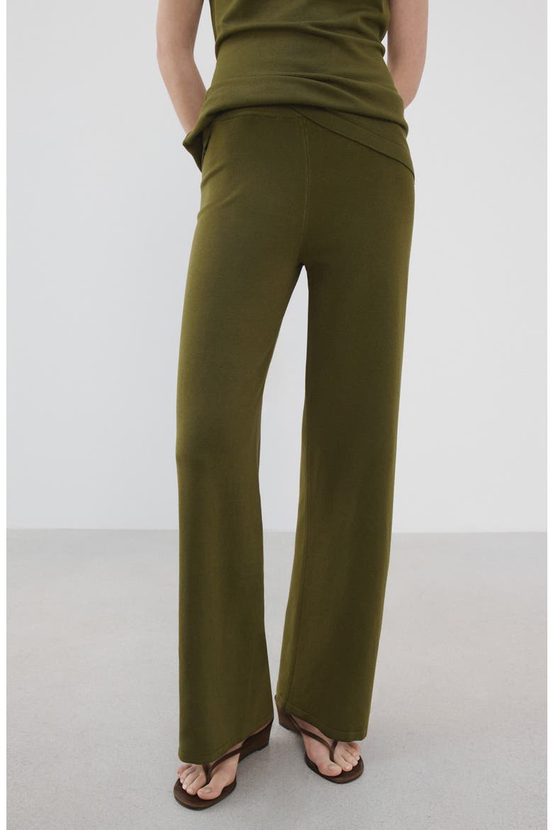 Pull-On Straight Leg Knit Pants, Alternate, color, KHAKI GREEN