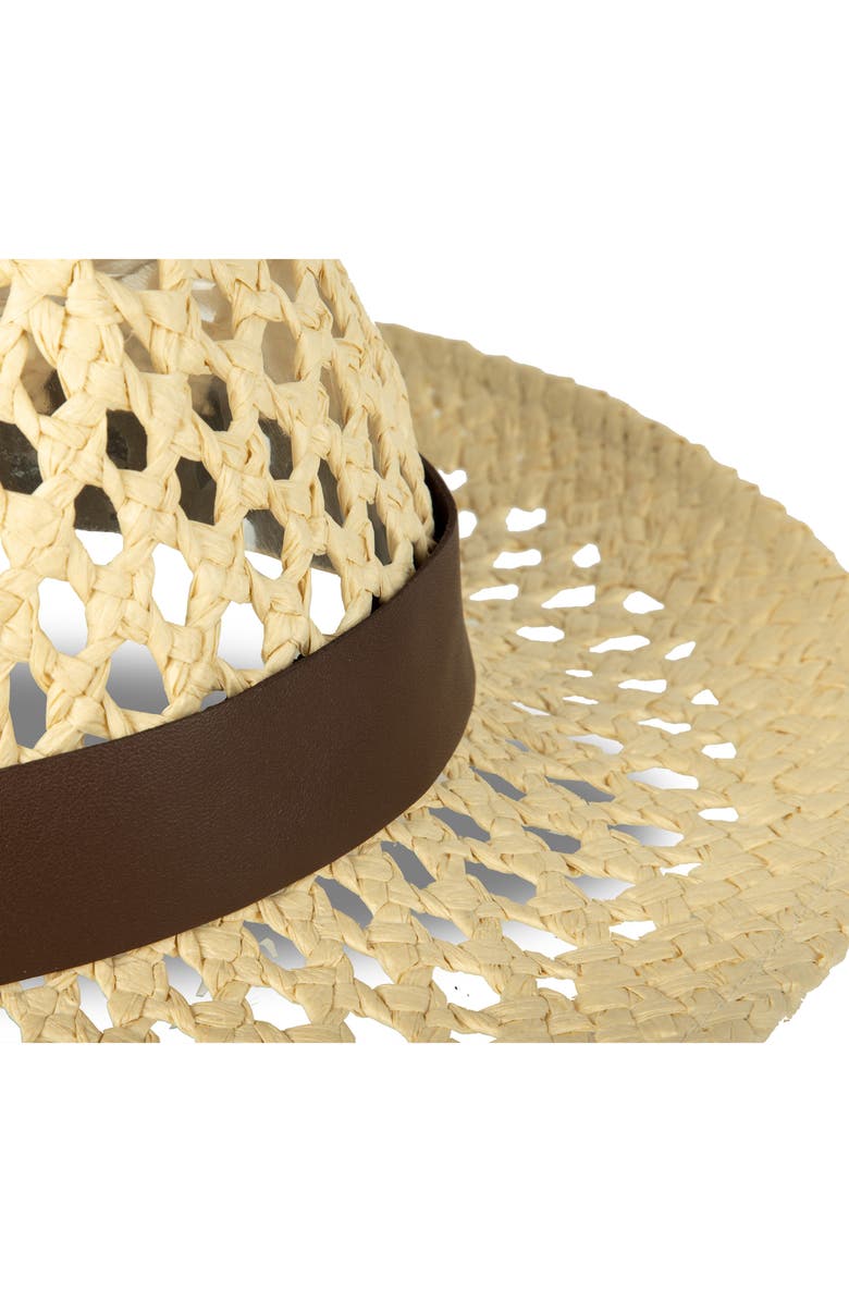 Kurt Geiger London Open Weave Straw Fedora, Alternate, color, 