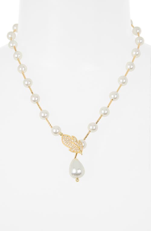 Eye Candy Los Angeles Sabrina Crystal & Faux Pearl Necklace In Multi