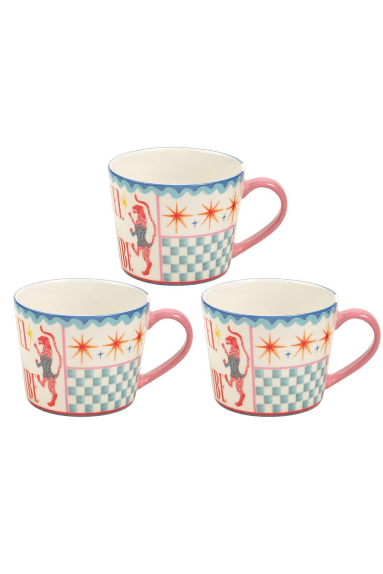 Luohu Porcelain Feel Vibe Mug 12 oz Set of 3, Main, color, Pink