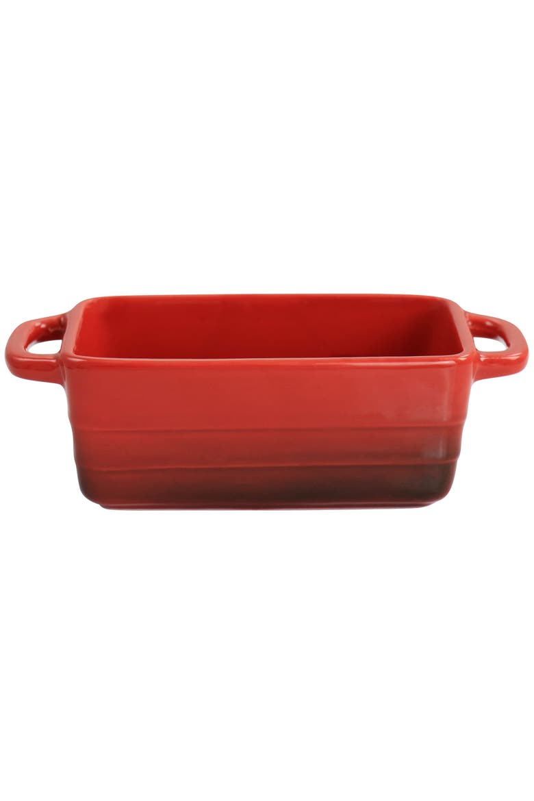 Appleton 6 Piece 12 Ounce Stoneware Mini Loaf Pan Baker Set, Alternate, color, Red