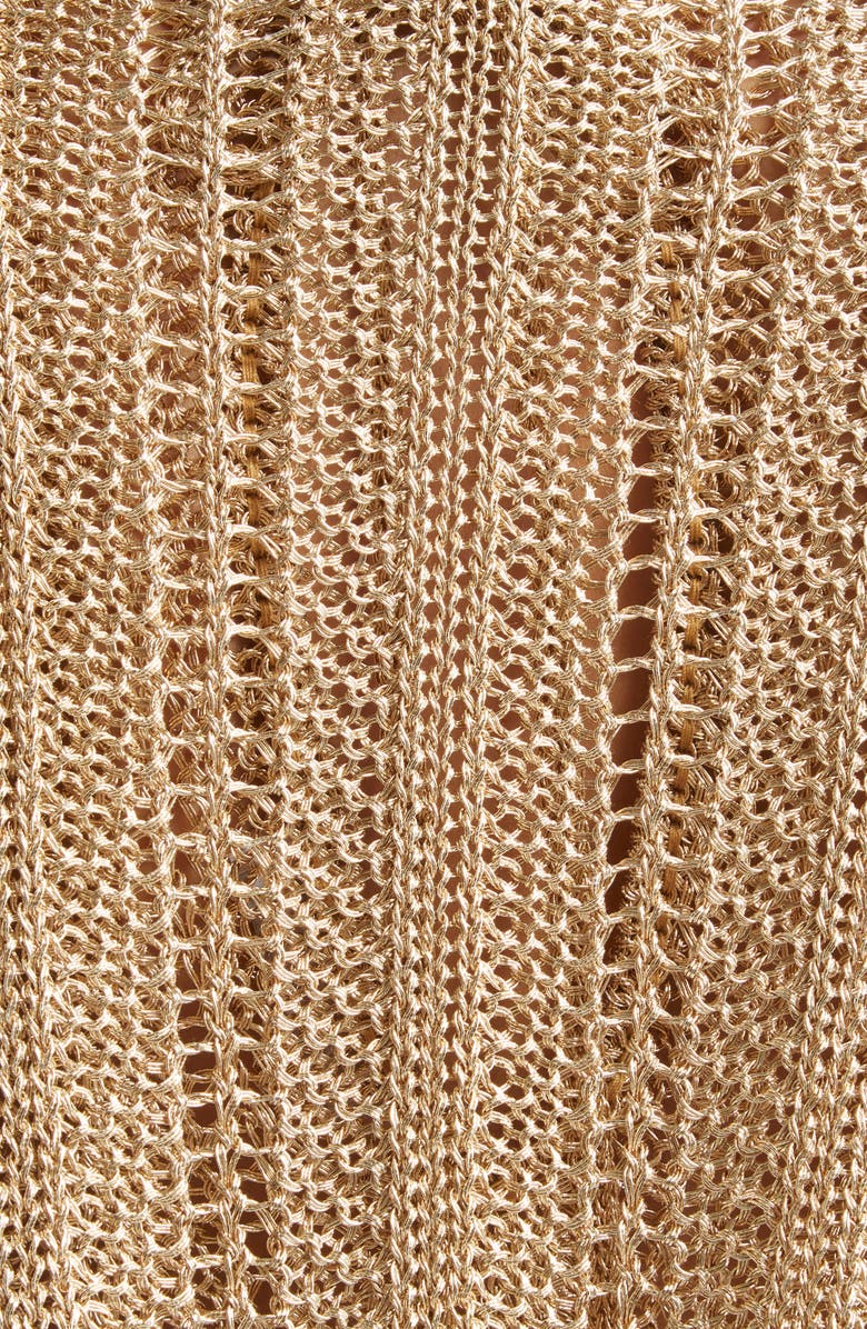 Rabanne Crochet Crop Cardigan, Alternate, color, Light Gold
