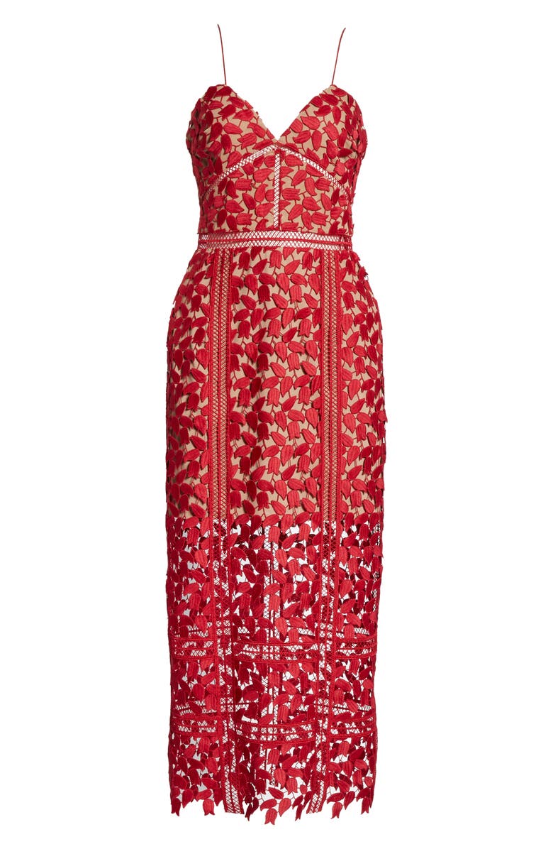 Self-Portrait Arabella Lace Midi Dress, Alternate, color,