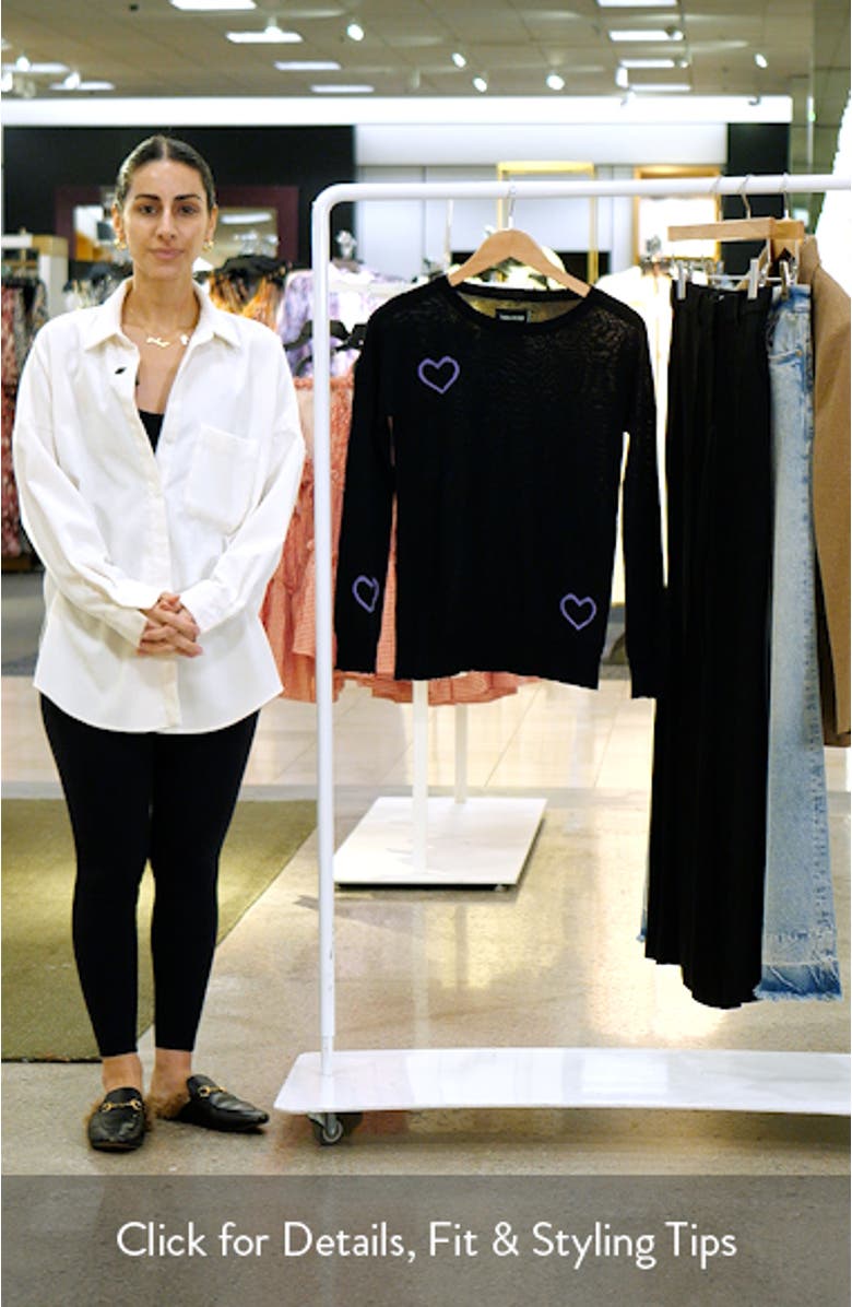 Gaby Intarsia Heart Wool Crewneck Sweater, sales video thumbnail