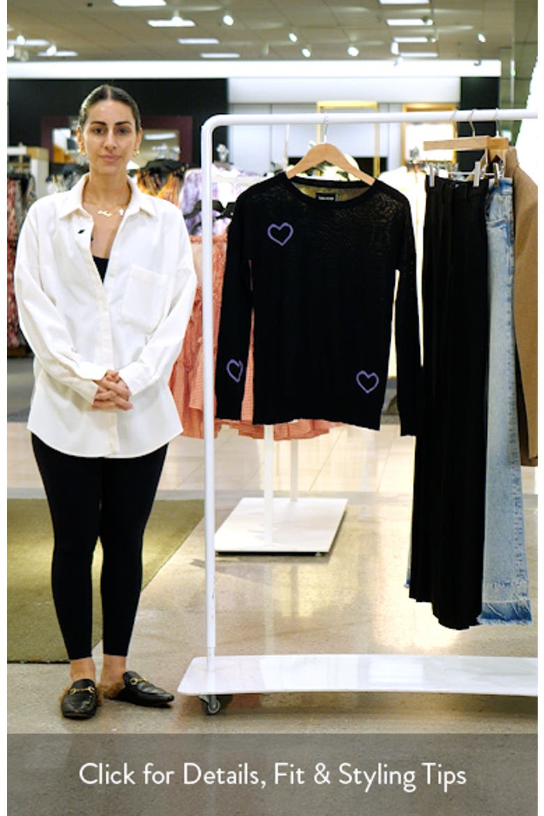 Gaby Intarsia Heart Wool Crewneck Sweater video
