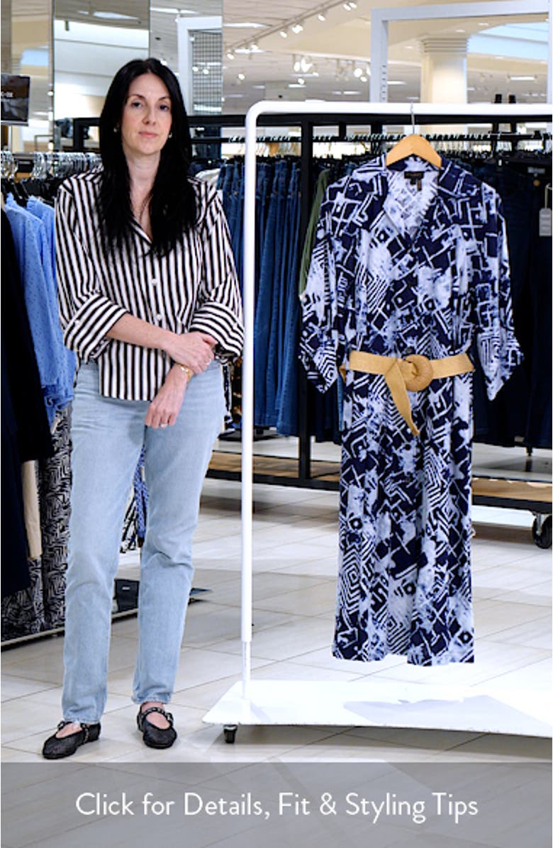 Belted Linen Blend Midi Dress, sales video thumbnail