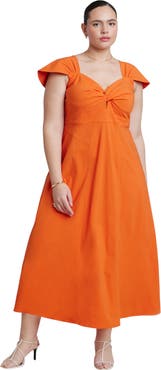 ELOQUII Twist Detail Midi Dress