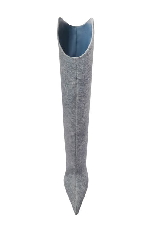 Schutz Maryann Up Curve Pointed Toe Tall Boot In Gray