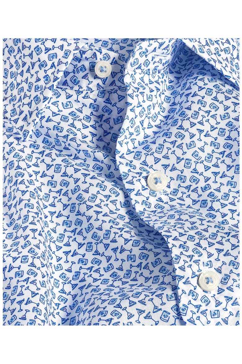 Neat Print Short Sleeve Shirt, Alternate, color, WHITE/ BLUE