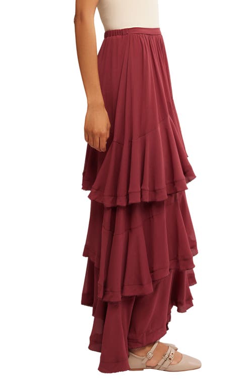 Free People Clementine Tiered Maxi Skirt In Aged Red