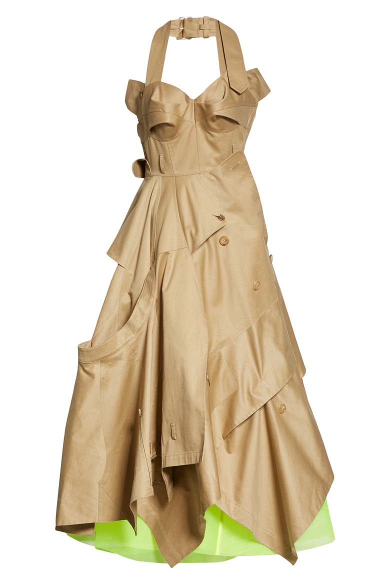 Utility Trench Halter Maxi Dress, Alternate, color, BEIGE
