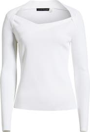 Elie Tahari Sunny Queen Anne Neck Top