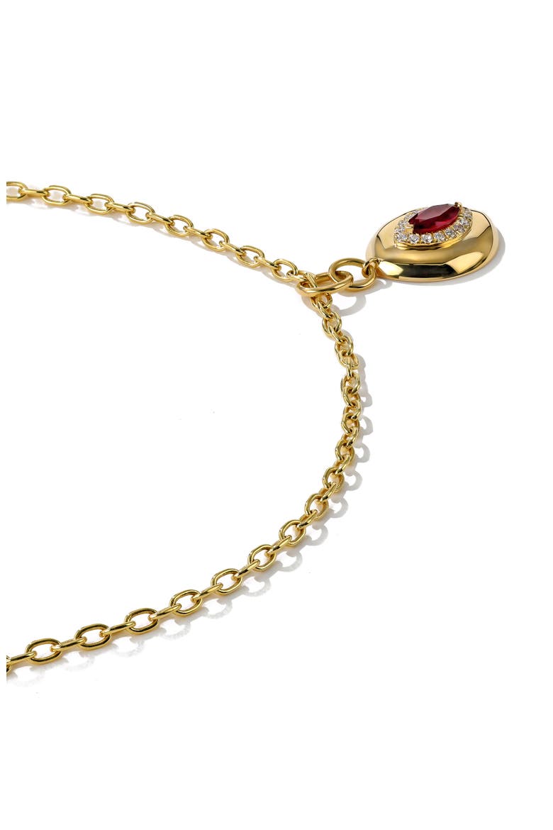 Ruby & Diamond Marquise Pendant Necklace, Alternate, color, RUBY