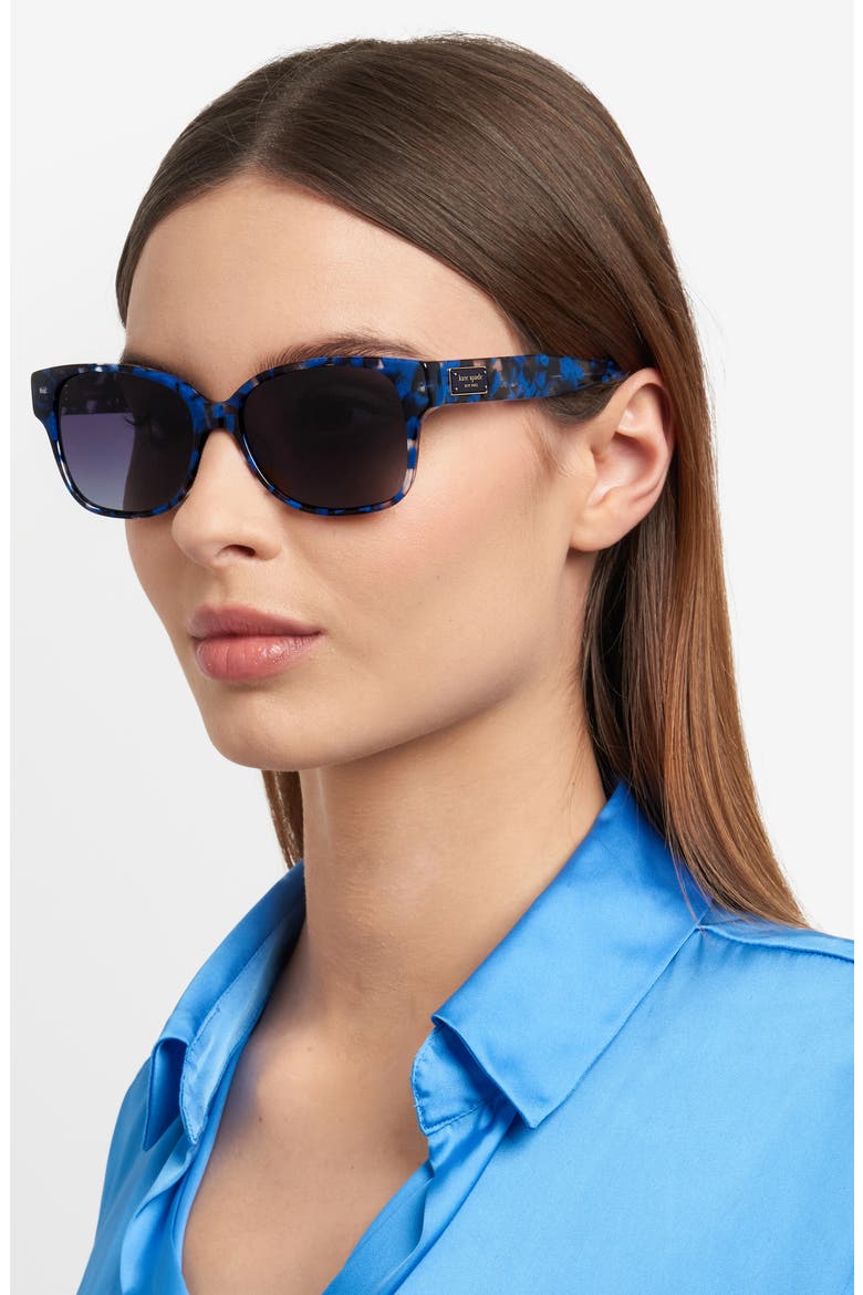 trulee 55mm gradient square sunglasses, Alternate, color, BLUE HAVANA/ DARK GREY SF