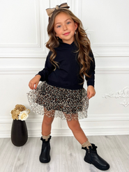 Mia Belle Girls Wild & Cozy Cheetah Hooded Tutu Dress