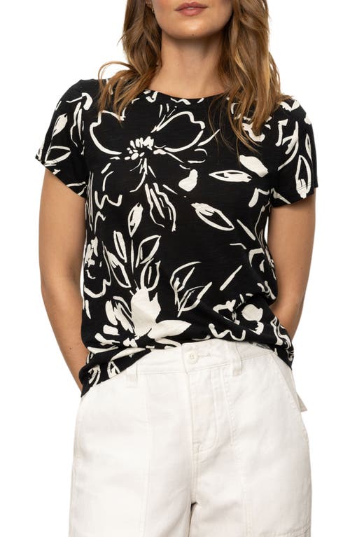 Sanctuary The Perfect Geo Print Cotton Blend Knit Top In Black Ink