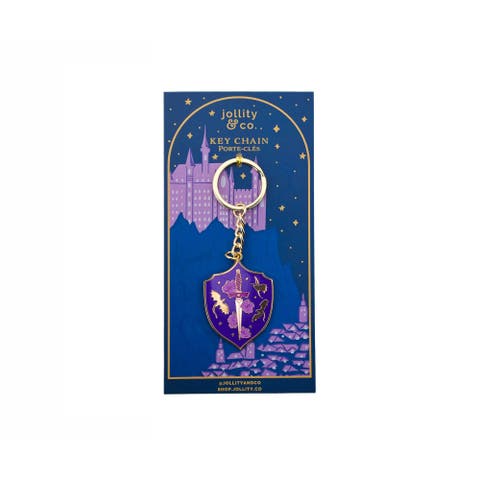 Romantasy Themed Dragon and Shield Keychain