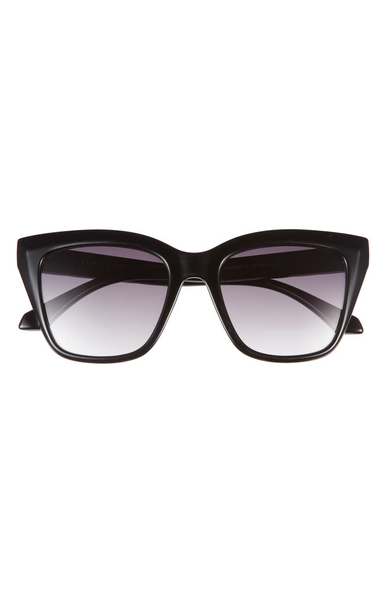 Vince Camuto Square Sunglasses, Main, color, Black