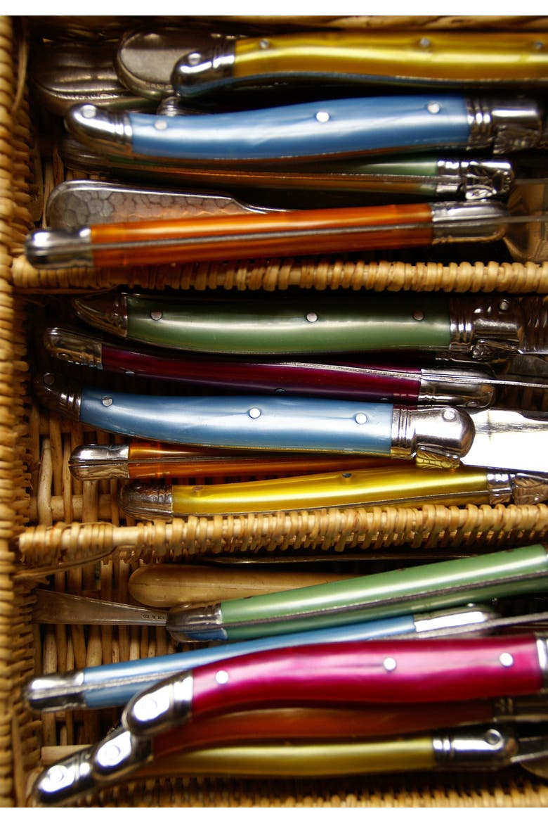6 Piece Steak Knife Set in Wood Box with Acrylic Lid, Alternate, color, Rainbow
