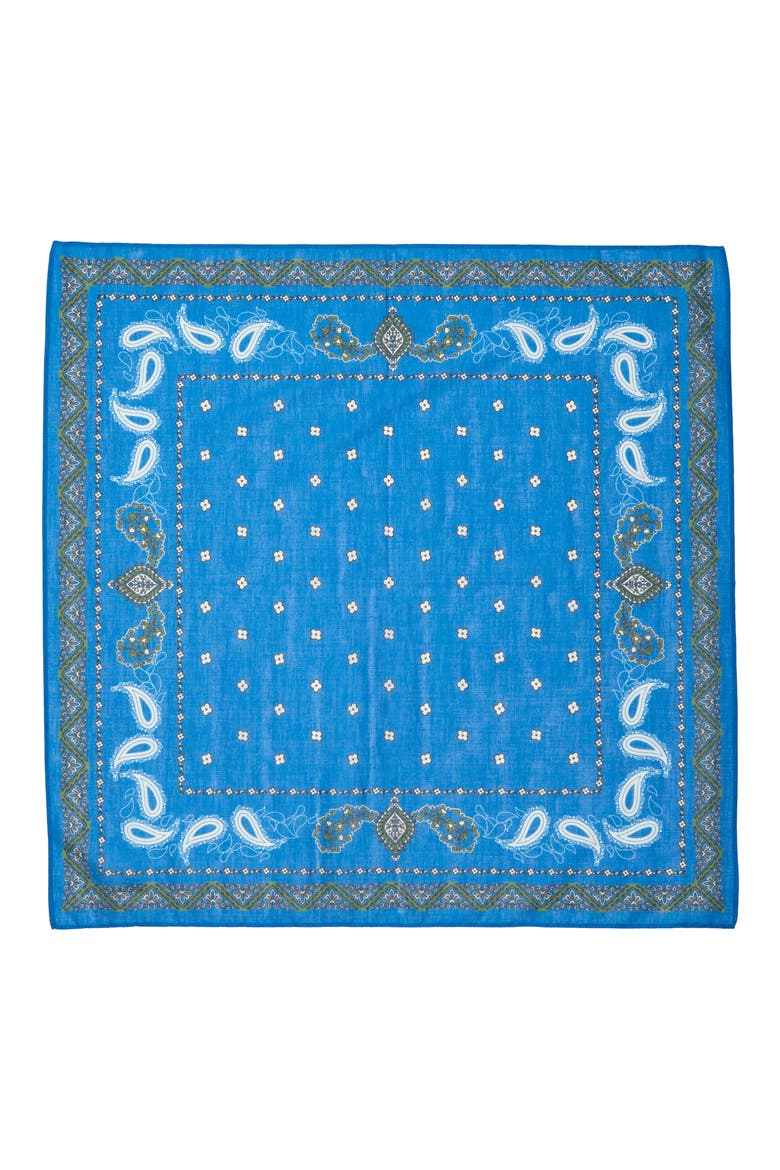 Square Cotton Bandana, Alternate, color, BLUE PAISLEY