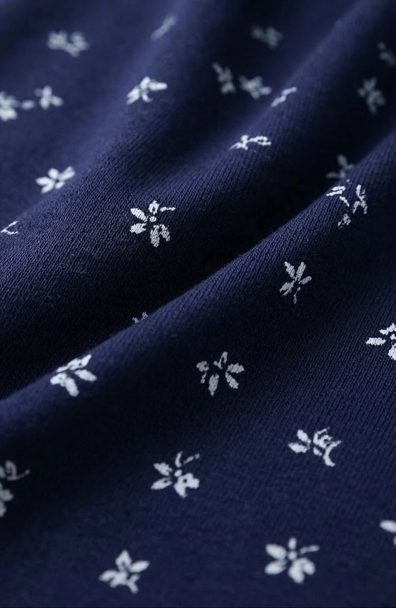 Modenaire Floral Twist Front Midi Dress, Alternate, color, Navy Blue