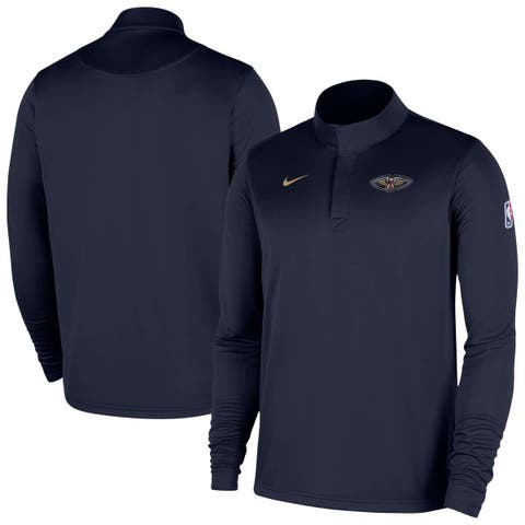 Men's Nike Navy New Orleans Pelicans 2025/26 Authentic Coaches Quarter-Zip Dri-Fit Top