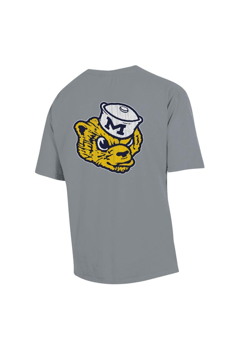 Men's Comfort Wash Graphite Michigan Wolverines Vintage Logo T-Shirt, Alternate, color, Graphite
