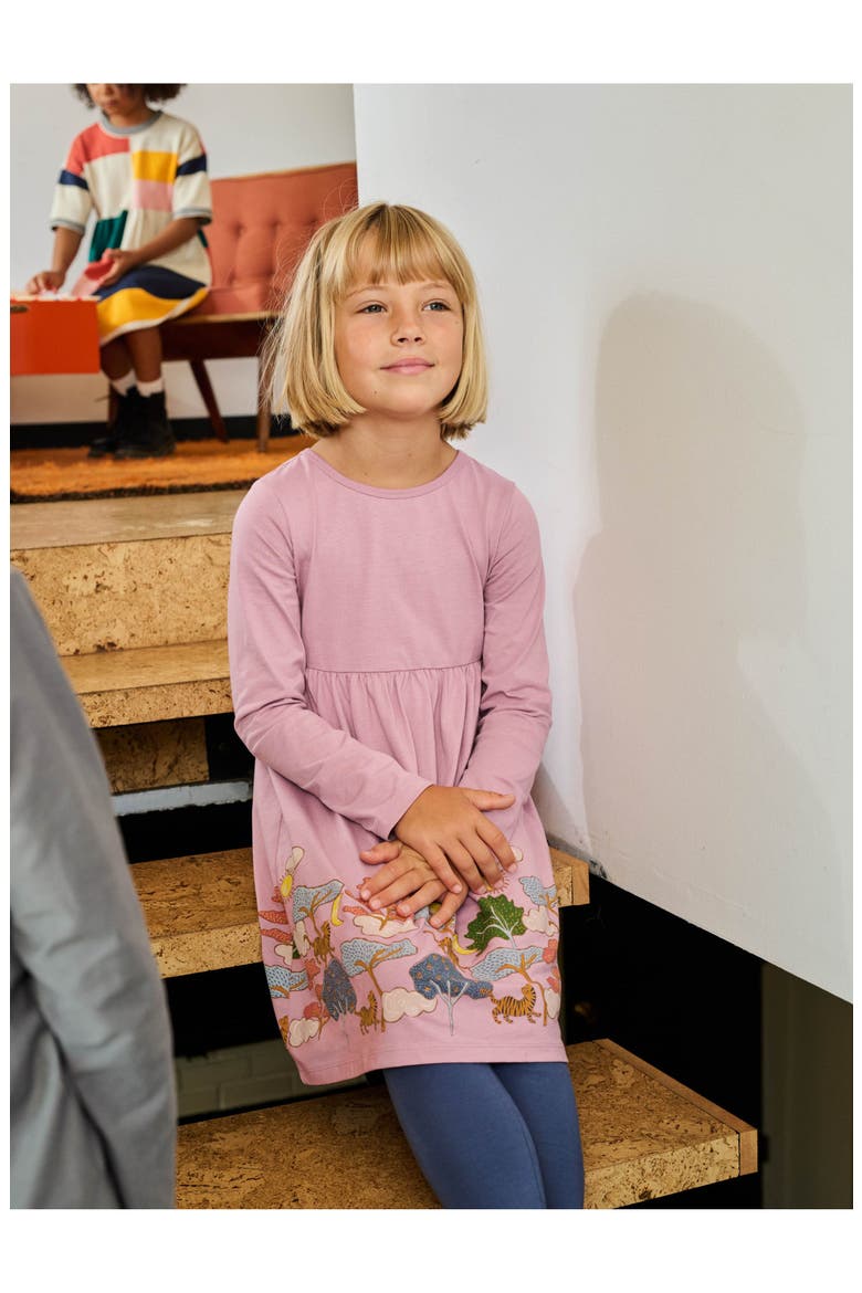 Tiger Story Skirted Dress, Alternate, color, Hydrangea