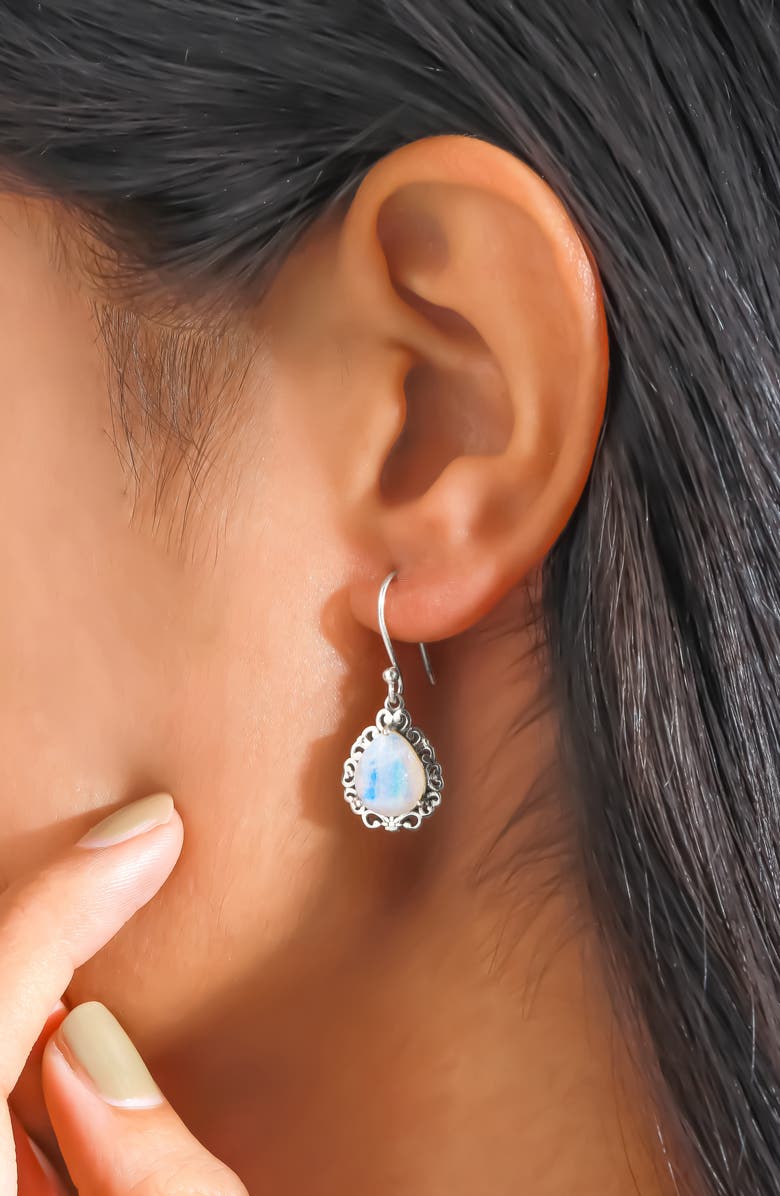 YS GEMS Moonstone Drop Earrings, Alternate, color, Blue