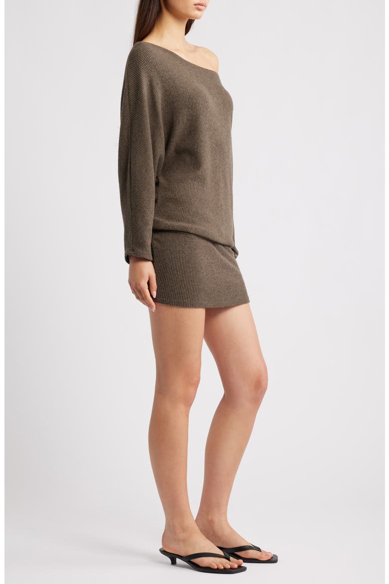The Izzy Off the Shoulder Long Sleeve Sweater Minidress, Alternate, color, OLIVE