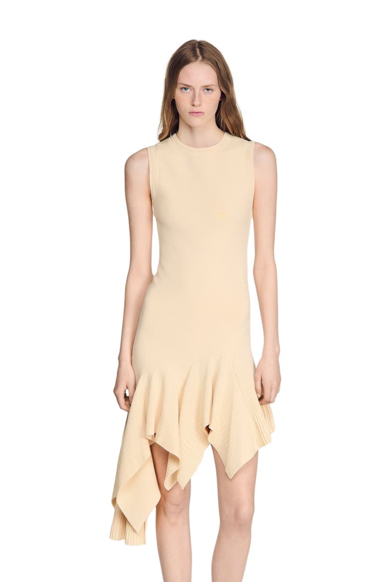 Asymmetric Knit Dress, Alternate, color, Vanilla
