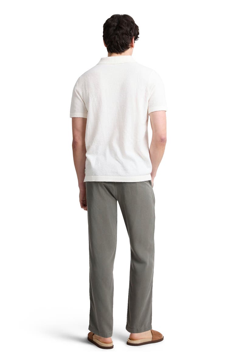 Onia Boucle Knit Johnny Polo, Alternate, color, Egret