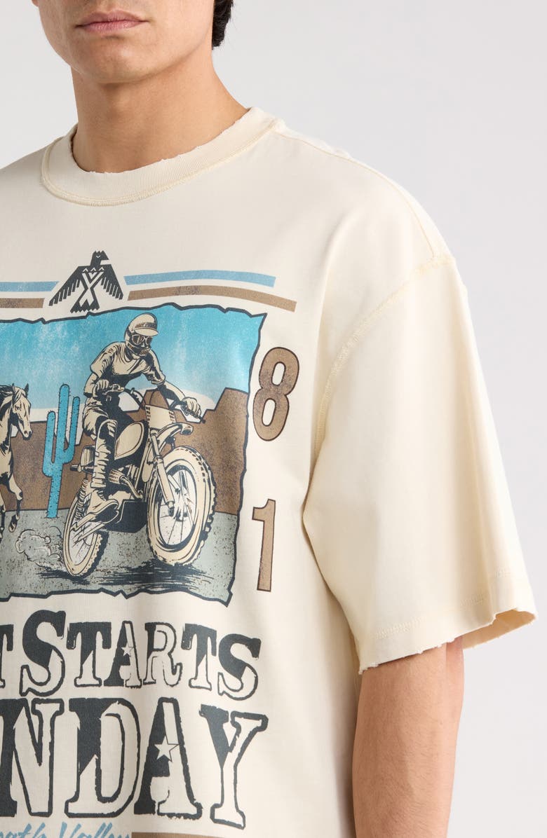 DIET STARTS MONDAY '81 Racing Cotton Graphic T-Shirt, Alternate, color, Antique White