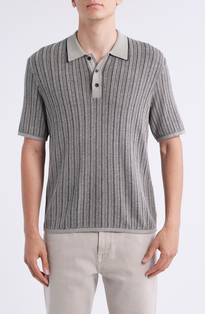 rag & bone Harvey Garment Dye Polo, Main, color, Leaf Grey