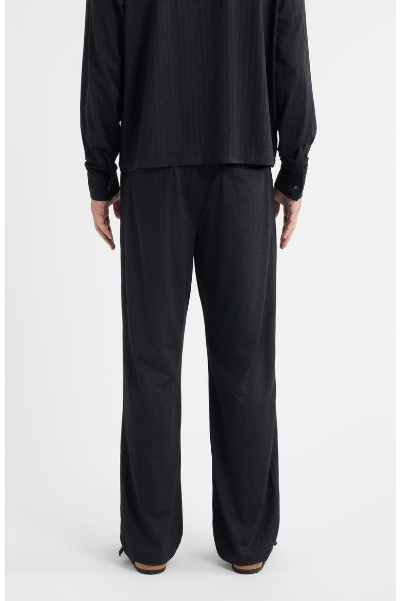 Francis Grid Stretch Nylon Blend Drawstring Pants, Alternate, color, BLACK