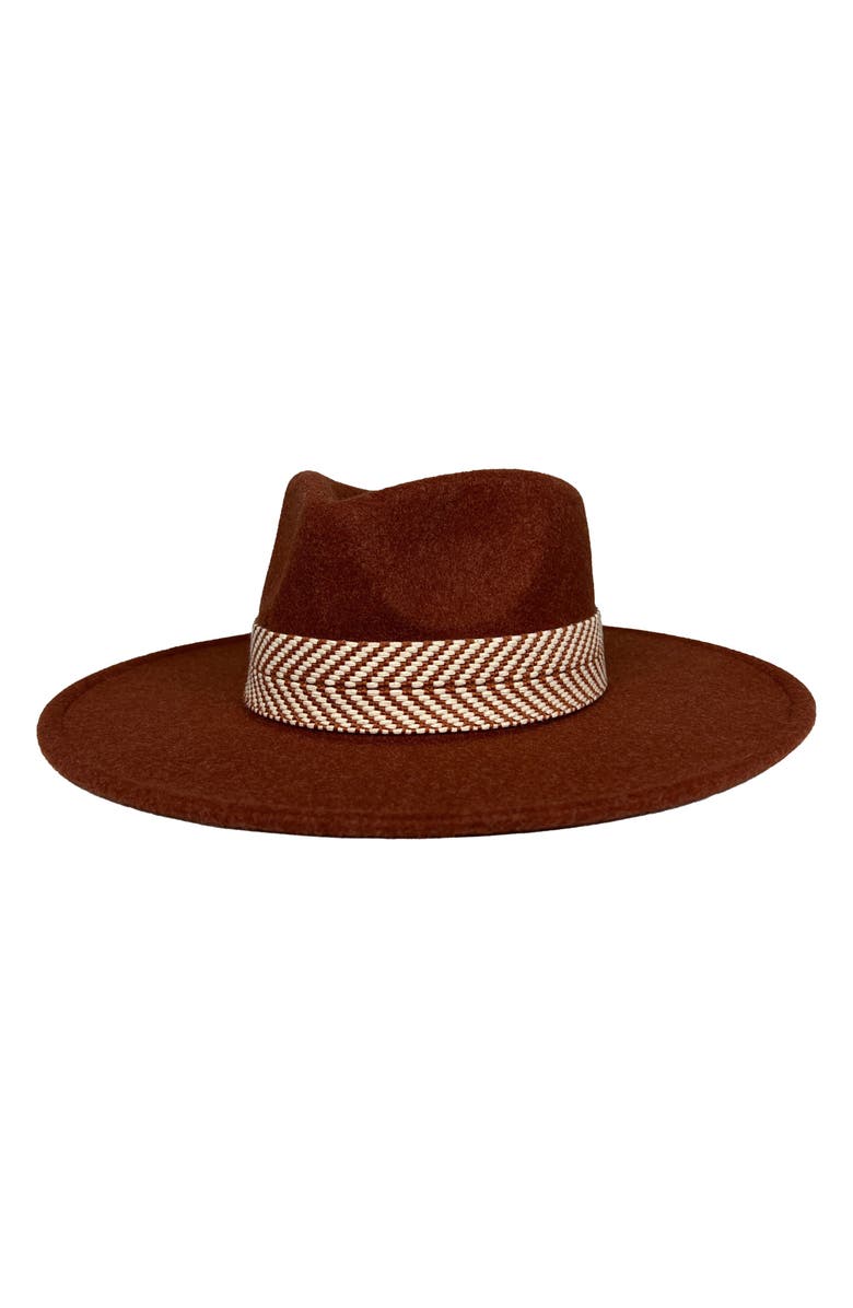 MARCUS ADLER Wide Brim Felt Panama Hat, Main, color, Rust