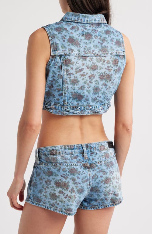 PTCL PTCL FAE FLORAL PRINT CROP DENIM VEST 