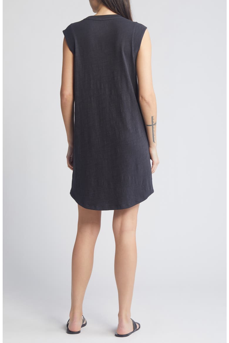 Sunwash Muscle Slub Organic Cotton Minidress, Alternate, color, WASHED BLACK