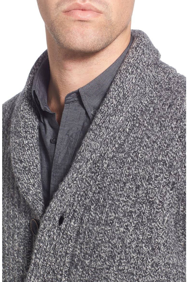 Shawl Collar Wool Blend Cardigan, Alternate, color, HEATHER GREY